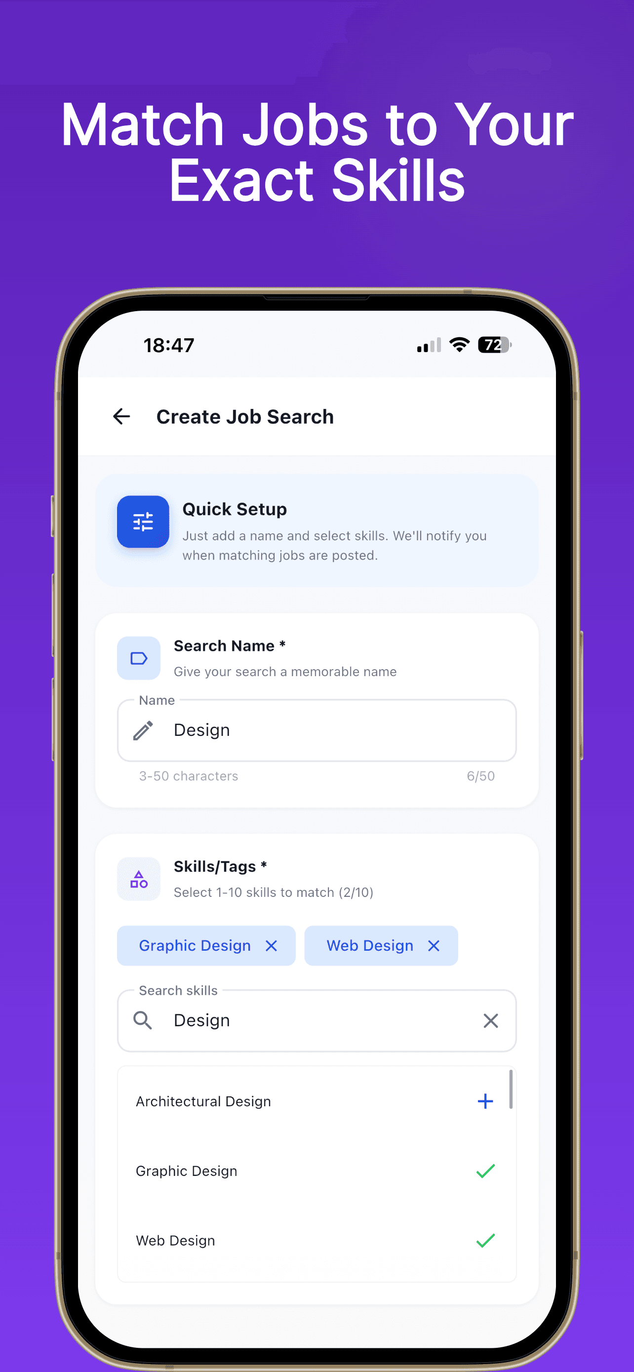 GigSentry create Upwork job search with skill and keyword filters